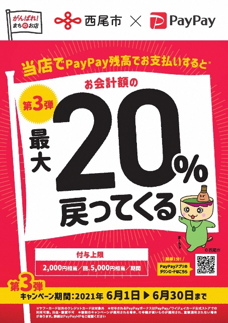 がんばれ西尾市！第3弾 最大20％戻ってくるキャンペーン